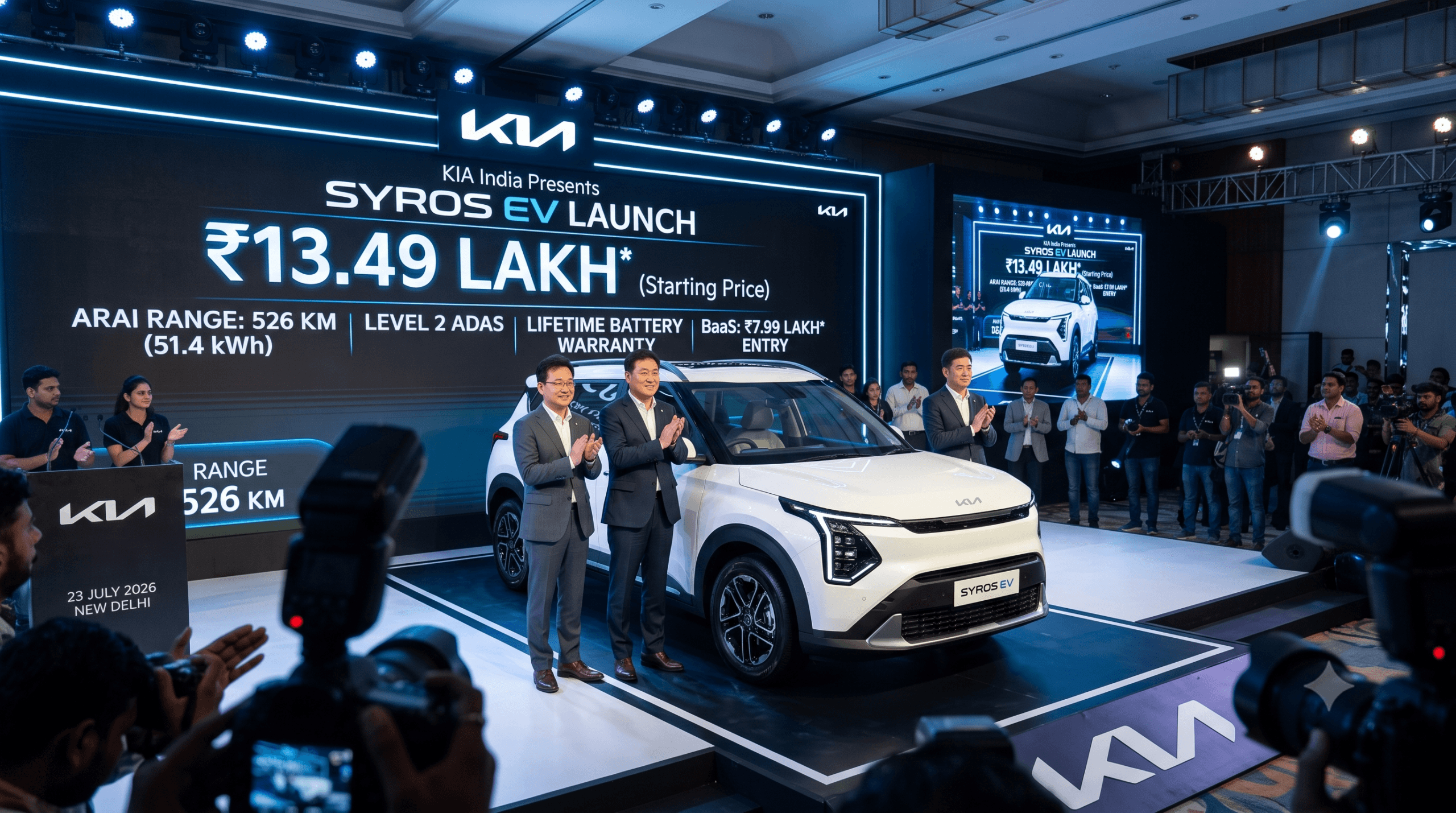 Kia’s New Electric SUV Promises 526 Km Range at Just ₹7.99 Lakh via BaaS