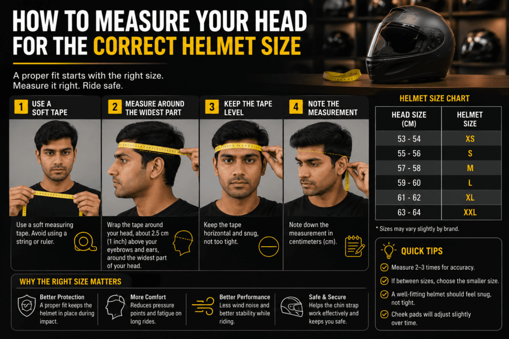 How to measure your head for the correct helmet size