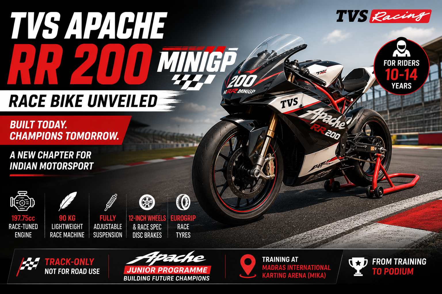 TVS Apache RR 200 MiniGP Unveiled