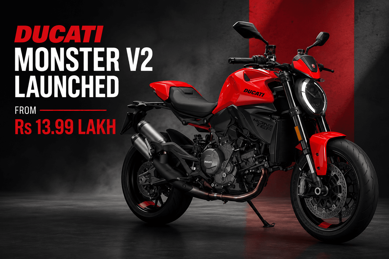 Ducati Monster V2 Launched in India at ₹13.99 Lakh