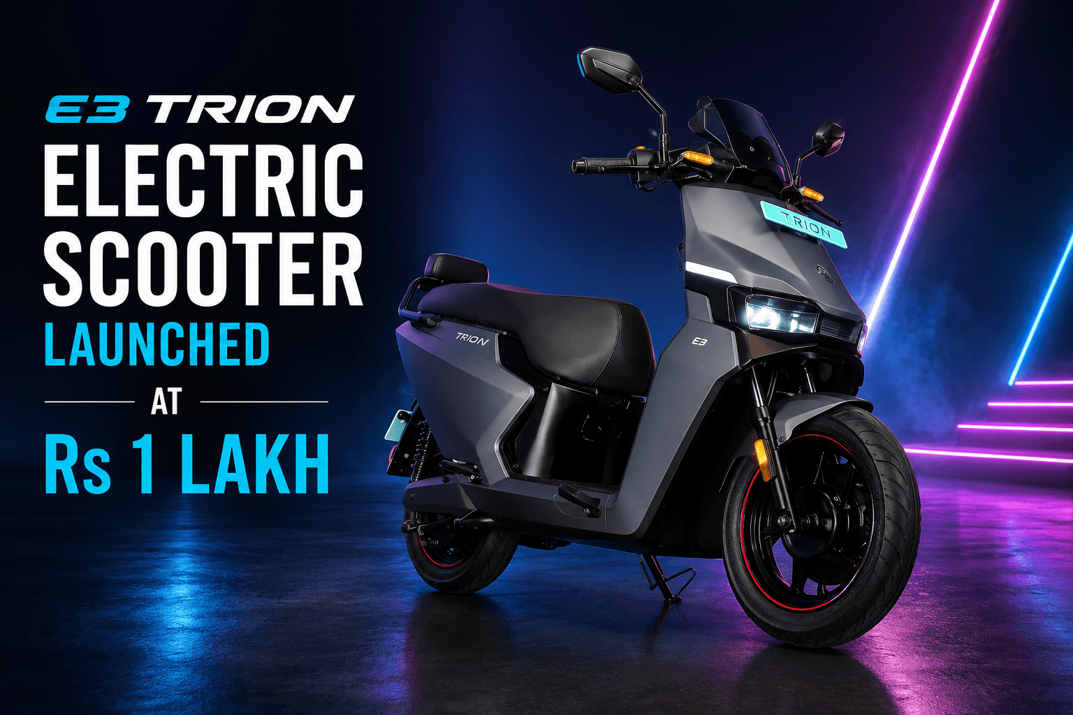 E3 Trion Electric Scooter Launched at ₹99,999: Can an AI-First Electric Scooter Actually Beat Ather and TVS on Substance? 1 E3 Trion Electric Scooter Launched at ₹99,999